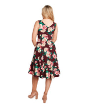 Load image into Gallery viewer, FINAL SALE EVA ROSE- BURGUNDY W/ PINK &amp; CREAM FLOWERS
