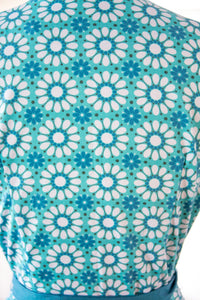 FINAL SALE HEART OF HAUTE- RETRO PATTERN BLUE DRESS