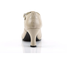 Load image into Gallery viewer, PIN UP- FLAPPER CREAM KITTEN HEEL
