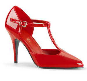 PLEASER- VANITY T STRAP RED OR BLACK