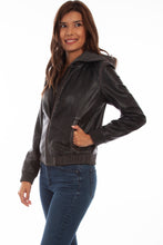 Load image into Gallery viewer, SCULLY- HOODED LEATHER MOTO
