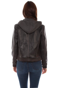 SCULLY- HOODED LEATHER MOTO