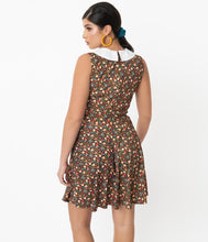 Load image into Gallery viewer, SMAK PARLOUR- BROWN MULTI-FLORAL DRESS

