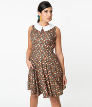 Load image into Gallery viewer, SMAK PARLOUR- BROWN MULTI-FLORAL DRESS
