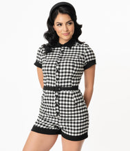 Load image into Gallery viewer, UNIQUE VINTAGE- GINGHAM ROMPER
