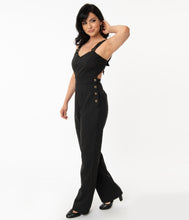 Load image into Gallery viewer, FINAL SALE UNIQUE VINTAGE- BLACK JUMPSUIT
