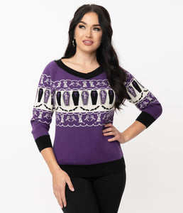 FINAL SALE UNIQUE VINTAGE- KNIT PATTERNED SWEATER
