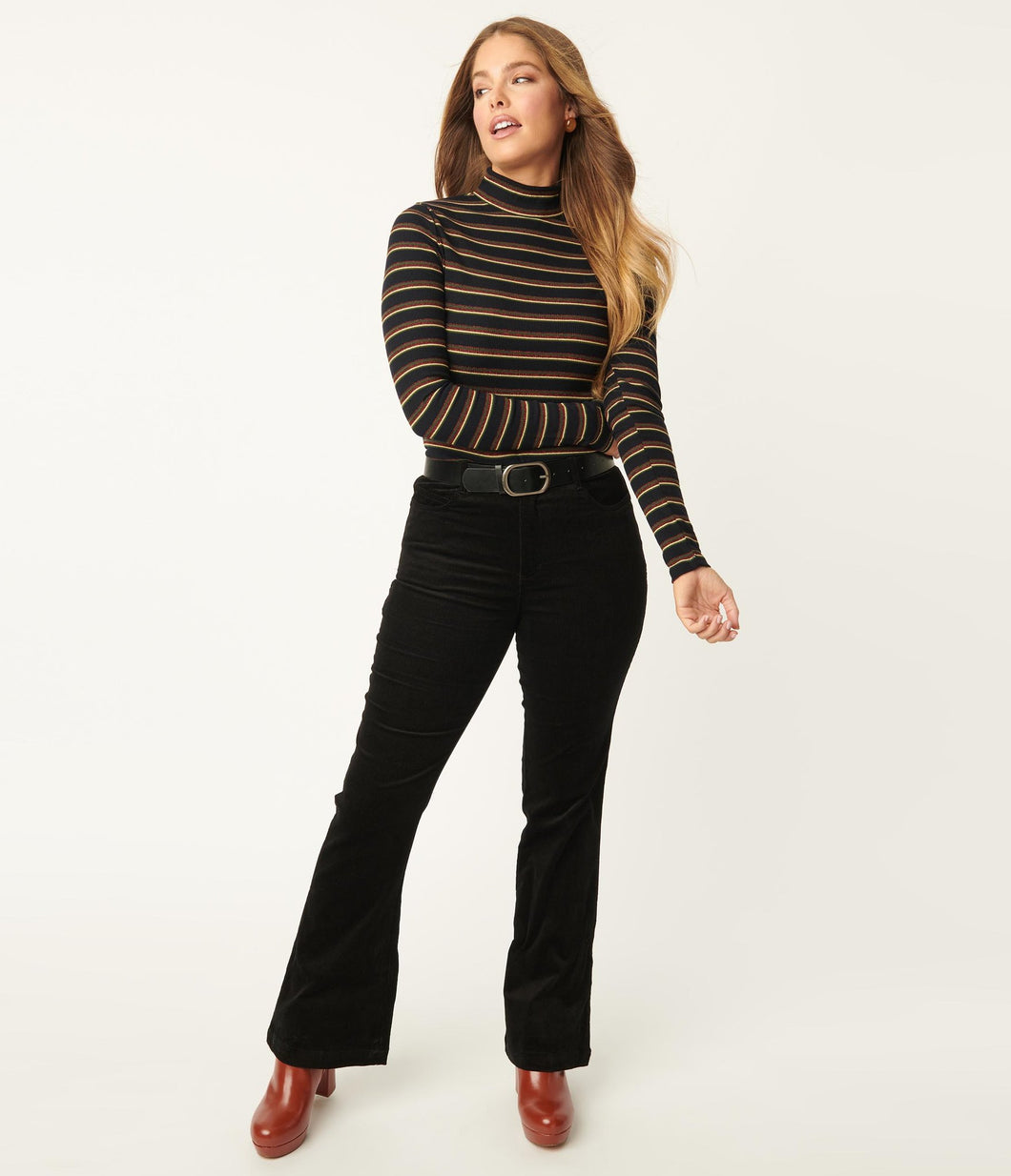 UNIQUE VINTAGE- BLACK CORDUROY PANT