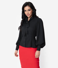 Load image into Gallery viewer, UNIQUE VINTAGE- SEMI SHEER BLOUSE

