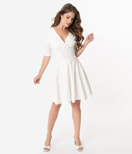 Load image into Gallery viewer, UNIQUE VINTAGE- IVORY SWING DRESS
