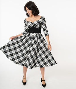 FINAL SALE UNIQUE VINTAGE- PLAID SWEETHEART DRESS – HepKat Clothing FINAL SALE UNIQUE VINTAGE- PLAID SWEETHEART DRESS – HepKat Clothing