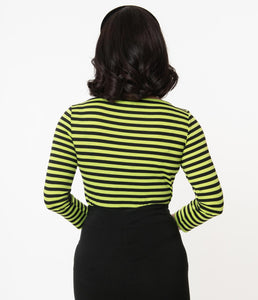 FINAL SALE UNIQUE VINTAGE- NEON STRIPE 3/4 SLEEVE TOP