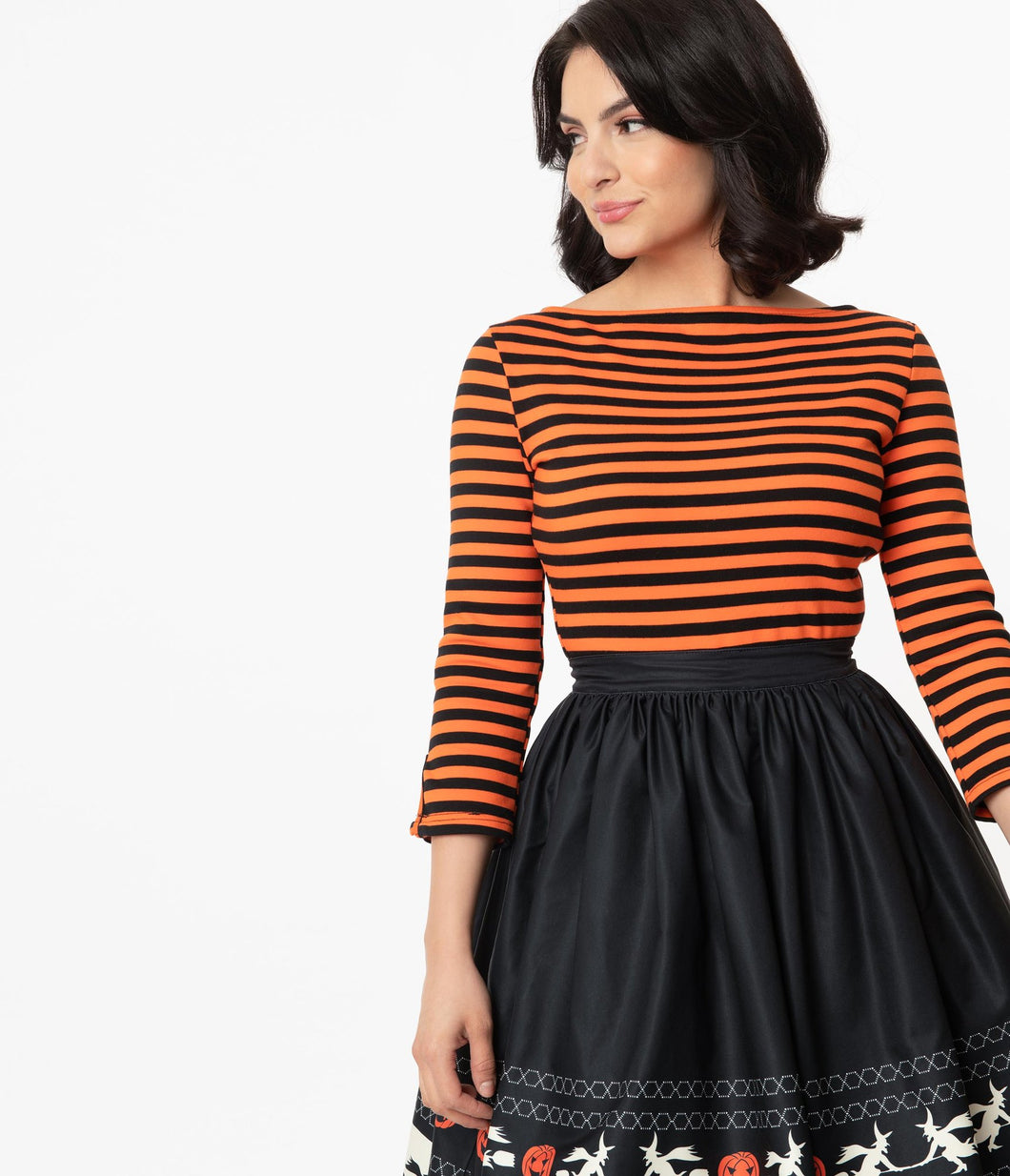 FINAL SALE UNIQUE VINTAGE- ORANGE STRIPE TOP