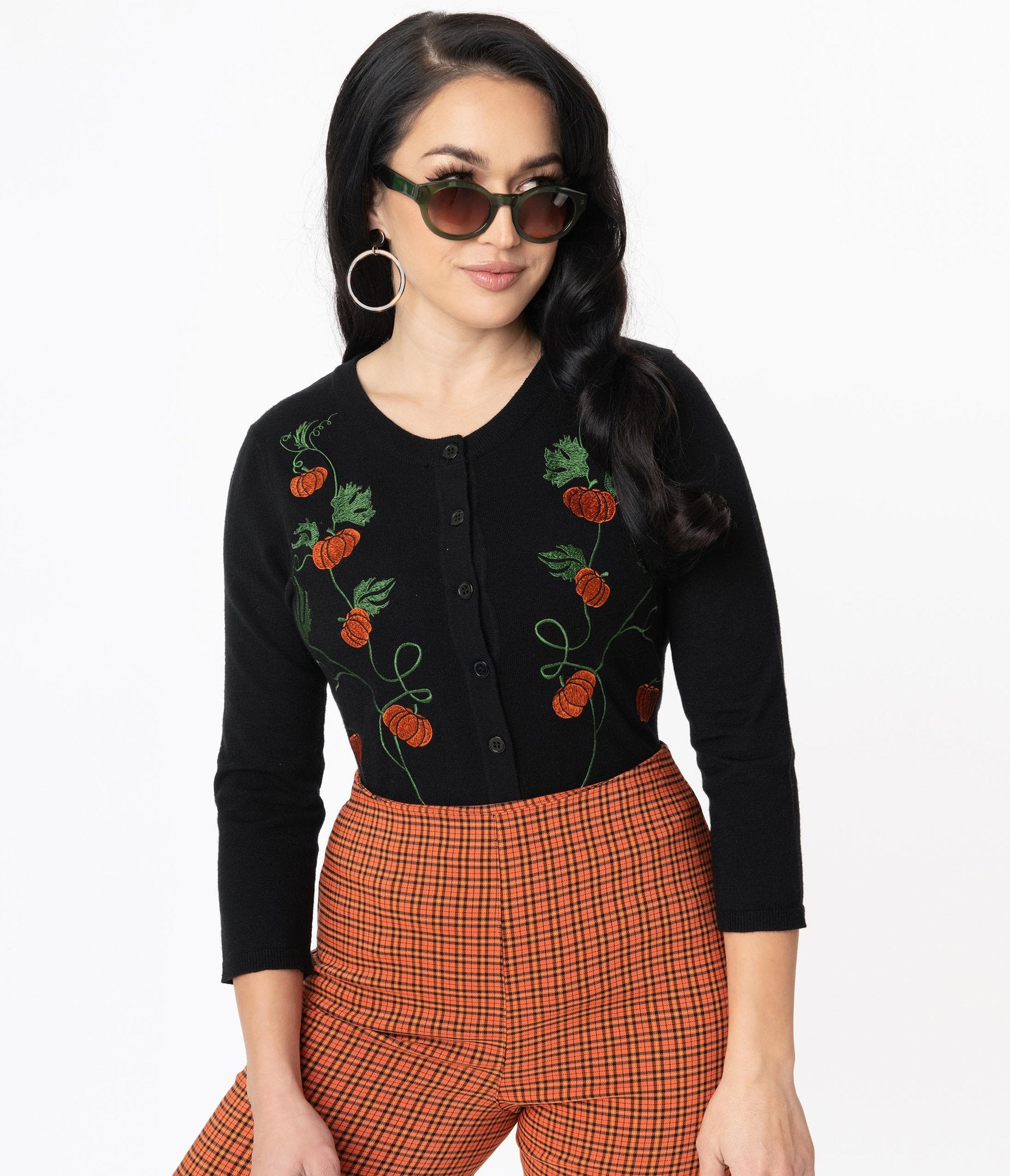 FINAL SALE UNIQUE VINTAGE- PUMPKIN CARDIGAN – HepKat Clothing