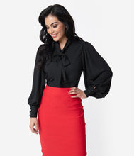 Load image into Gallery viewer, UNIQUE VINTAGE- SEMI SHEER BLOUSE
