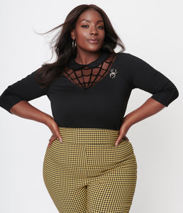 FINAL SALE UNIQUE VINTAGE- 3/4 SLEEVE WEB TOP