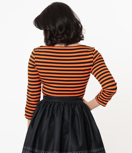 FINAL SALE UNIQUE VINTAGE- ORANGE STRIPE TOP