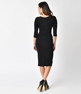 UNIQUE VINTAGE- LONG SLEEVE MOD WIGGLE DRESS