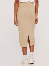 Load image into Gallery viewer, FINAL SALE APRICOT- KNIT RIBBED SKIRT IN GREEN OR STONE
