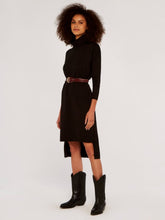 Load image into Gallery viewer, APRICOT- OVERSIZED BLACK KNIT DRESS
