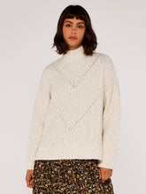 Load image into Gallery viewer, FINAL SALE APRICOT- DIAMOND KNIT SWEATER
