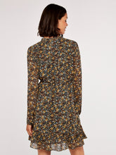 Load image into Gallery viewer, APRICOT- GREEN DITSY FLORAL DRESS
