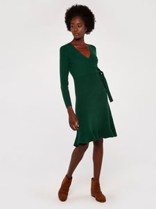 APRICOT- KNITTED GREEN DRESS