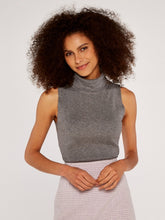 Load image into Gallery viewer, FINAL SALE APRICOT- GREY SLEEVELESS KNIT TOP
