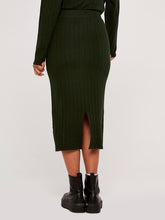 Load image into Gallery viewer, FINAL SALE APRICOT- KNIT RIBBED SKIRT IN GREEN OR STONE
