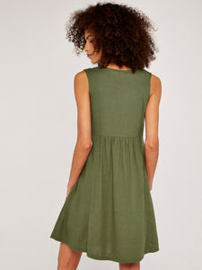 FINAL SALE APRICOT- KHAKI TRAPEZE DRESS