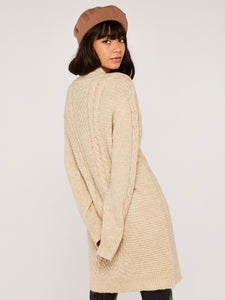 FINAL SALE APRICOT- CABLE KNIT DRESS