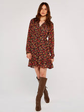Load image into Gallery viewer, APRICOT- ORANGE DITSY FLORAL DRESS
