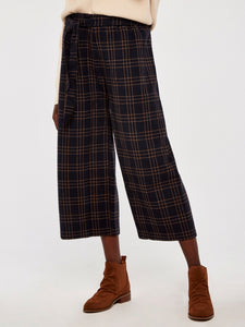APRICOT- NAVY PLAID CULOTTES