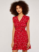 Load image into Gallery viewer, APRICOT- RED DAISY PRINT DRESS
