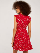 Load image into Gallery viewer, APRICOT- RED DAISY PRINT DRESS
