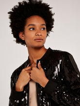 Load image into Gallery viewer, NEW PRICE APRICOT- SEQUIN BOMBER JACKET
