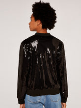 Load image into Gallery viewer, APRICOT- SEQUIN BOMBER JACKET
