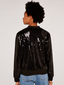NEW PRICE APRICOT- SEQUIN BOMBER JACKET