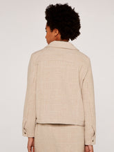 Load image into Gallery viewer, APRICOT- STONE PLAID CROP JACKET
