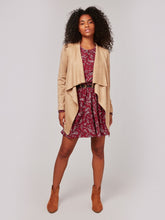 Load image into Gallery viewer, FINAL SALE APRICOT- SUEDETTE WATERFALL JACKET
