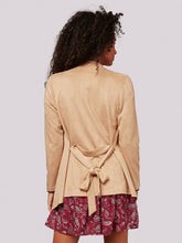 Load image into Gallery viewer, FINAL SALE APRICOT- SUEDETTE WATERFALL JACKET
