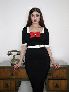 COLLECTIF- BOW TRIMMED DRESS
