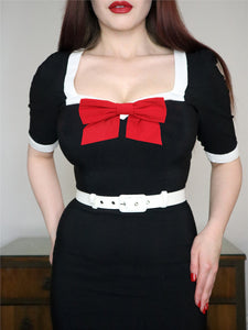 COLLECTIF- BOW TRIMMED DRESS