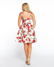Load image into Gallery viewer, EVA ROSE- FOLD-OVER FIT &amp; FLARE FLORAL DRESS
