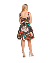Load image into Gallery viewer, EVA ROSE- FOLD-OVER FIT &amp; FLARE STRIPE PRINT DRESS
