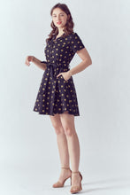 Load image into Gallery viewer, EVA ROSE- BLACK BEE SHIRT DRESS
