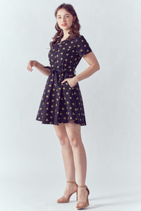 EVA ROSE- BLACK BEE SHIRT DRESS