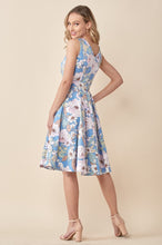 Load image into Gallery viewer, EVA ROSE- LIGHT BLUE FLORAL DRESS
