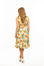 Load image into Gallery viewer, EVA ROSE- V-NECK ORANGE PRINT DRESS
