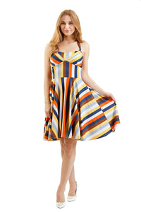FINAL SALE EVA ROSE- STRIPED HALTER DRESS